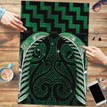 Green Matariki New Zealand Puzzle Maori Poutama Galaxy Vibes - Aussie Hoodie