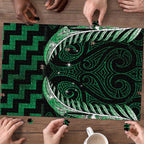 Green Matariki New Zealand Puzzle Maori Poutama Galaxy Vibes - Aussie Hoodie