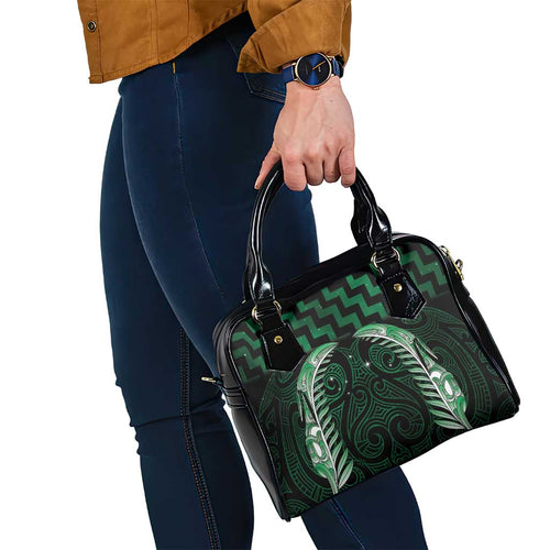 Green Matariki New Zealand Shoulder Handbag Maori Poutama Galaxy Vibes