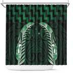 Green Matariki New Zealand Shower Curtain Maori Poutama Galaxy Vibes