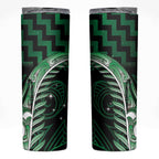 Green Matariki New Zealand Skinny Tumbler Maori Poutama Galaxy Vibes
