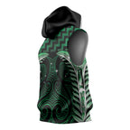 Green Matariki New Zealand Sleeveless Hoodie Maori Poutama Galaxy Vibes - Aussie Hoodie