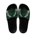 Green Matariki New Zealand Slide Sandals Maori Poutama Galaxy Vibes - Aussie Hoodie