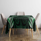 Green Matariki New Zealand Tablecloth Maori Poutama Galaxy Vibes