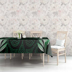 Green Matariki New Zealand Tablecloth Maori Poutama Galaxy Vibes