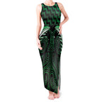 Green Matariki New Zealand Tank Maxi Dress Maori Poutama Galaxy Vibes