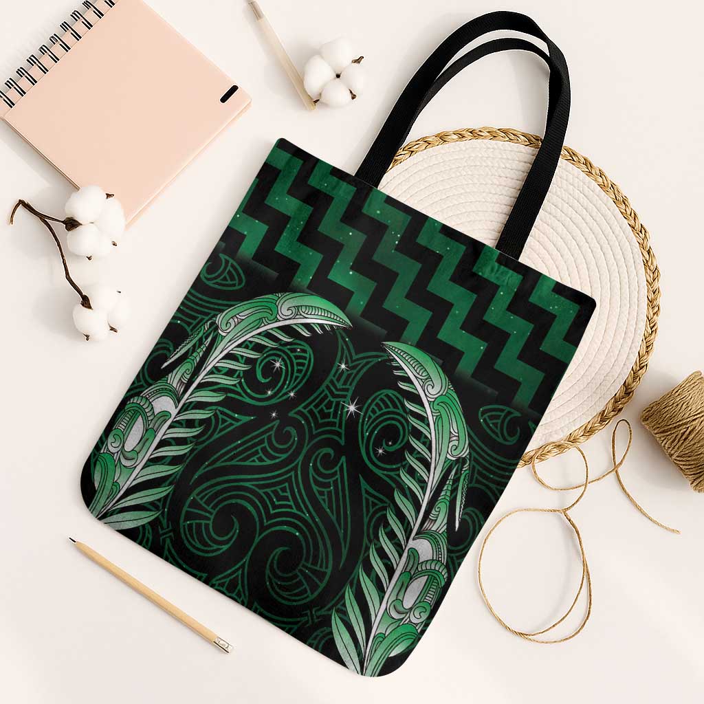 Green Matariki New Zealand Tote Bag Maori Poutama Galaxy Vibes - Aussie Hoodie