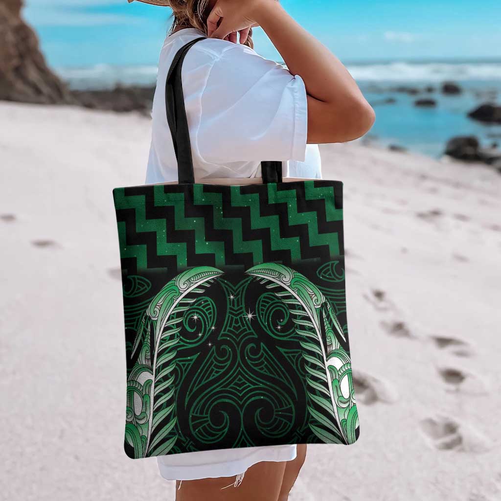 Green Matariki New Zealand Tote Bag Maori Poutama Galaxy Vibes - Aussie Hoodie