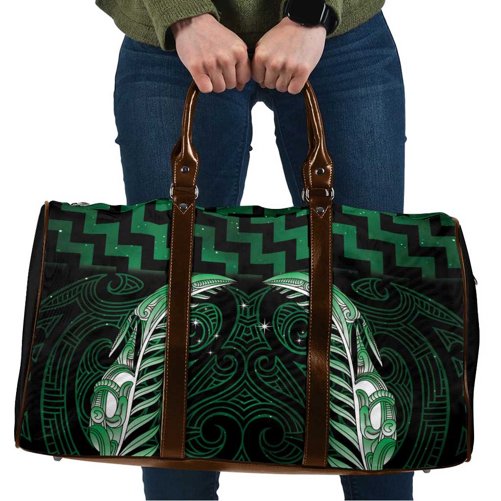 Green Matariki New Zealand Travel Bag Maori Poutama Galaxy Vibes - Aussie Hoodie