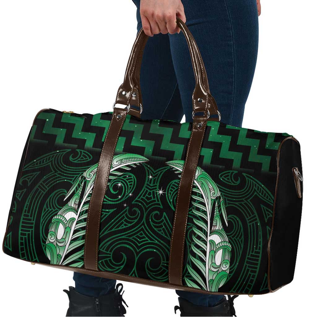 Green Matariki New Zealand Travel Bag Maori Poutama Galaxy Vibes - Aussie Hoodie