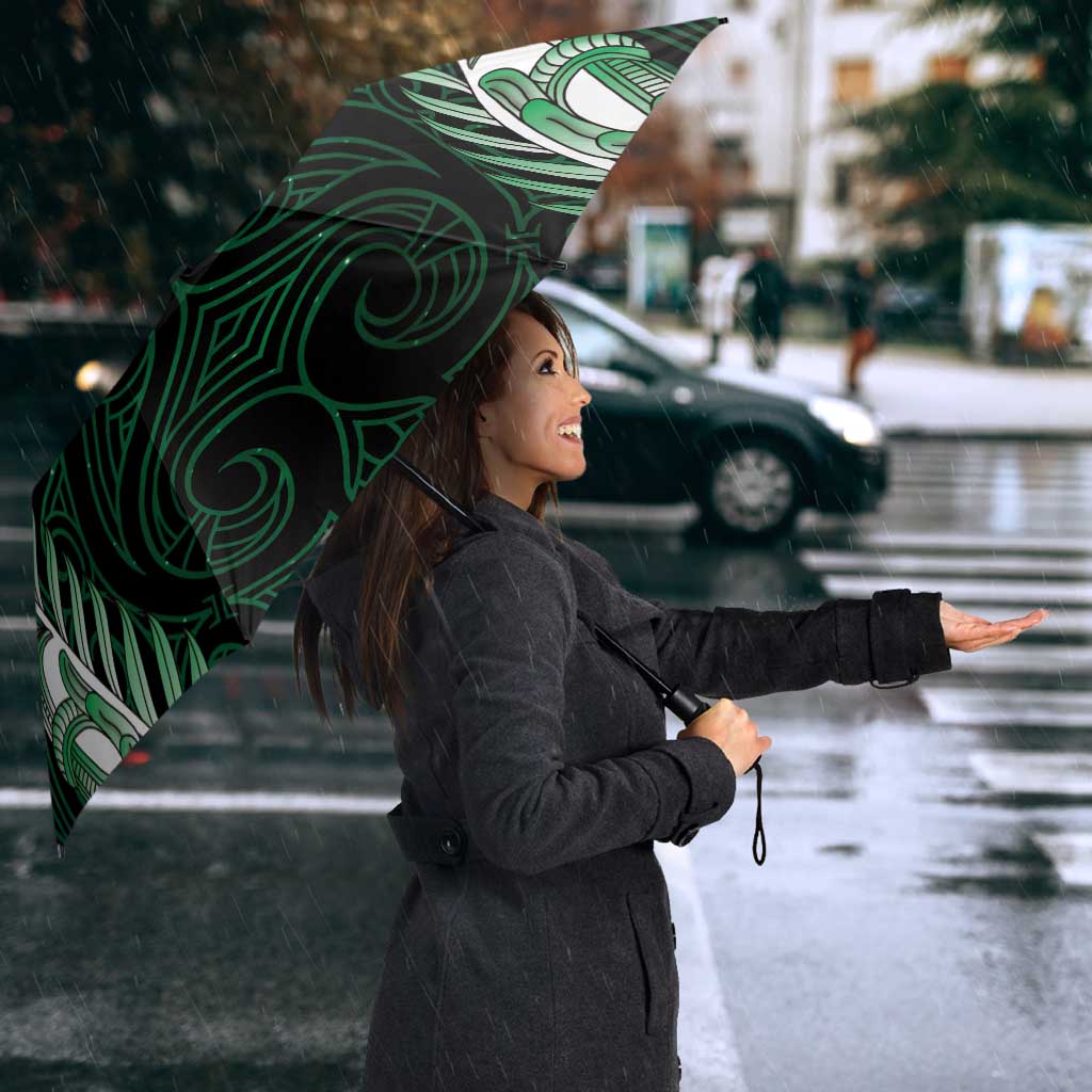 Green Matariki New Zealand Umbrella Maori Poutama Galaxy Vibes - Aussie Hoodie