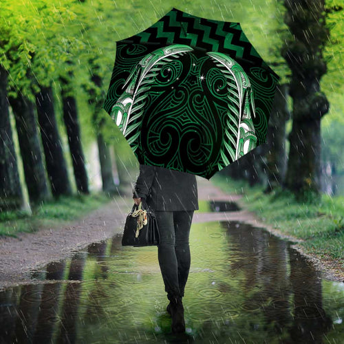 Green Matariki New Zealand Umbrella Maori Poutama Galaxy Vibes - Aussie Hoodie