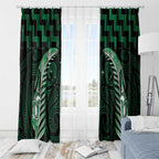 Green Matariki New Zealand Window Curtain Maori Poutama Galaxy Vibes