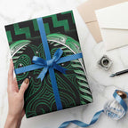 Green Matariki New Zealand Wrapping Paper Maori Poutama Galaxy Vibes - Aussie Hoodie