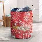 New Zealand Christmas In July Laundry Basket Funny Santa Sheep Meri Kirihimete Red