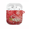 New Zealand Christmas In July AirPods Case Funny Santa Sheep Meri Kirihimete Red
