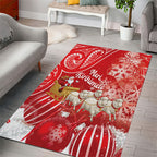 New Zealand Christmas In July Area Rug Funny Santa Sheep Meri Kirihimete Red