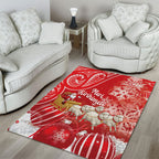 New Zealand Christmas In July Area Rug Funny Santa Sheep Meri Kirihimete Red