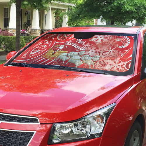 New Zealand Christmas In July Auto Sun Shade Funny Santa Sheep Meri Kirihimete Red