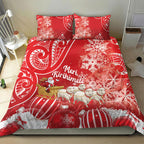 New Zealand Christmas In July Bedding Set Funny Santa Sheep Meri Kirihimete Red