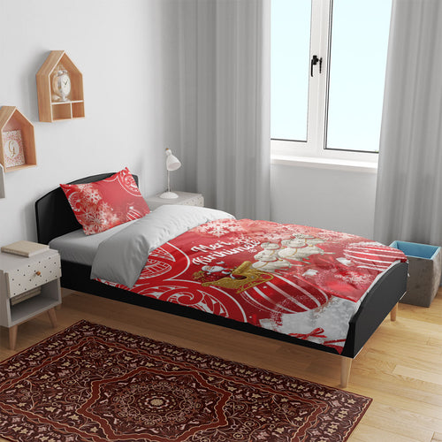 New Zealand Christmas In July Bedding Set Funny Santa Sheep Meri Kirihimete Red