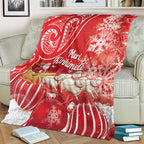 New Zealand Christmas In July Blanket Funny Santa Sheep Meri Kirihimete Red