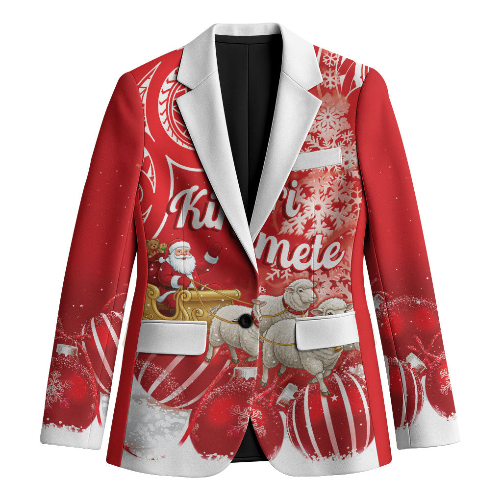 New Zealand Christmas In July Personalised Blazer Funny Santa Sheep Meri Kirihimete Red