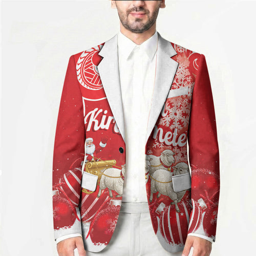 New Zealand Christmas In July Personalised Blazer Funny Santa Sheep Meri Kirihimete Red