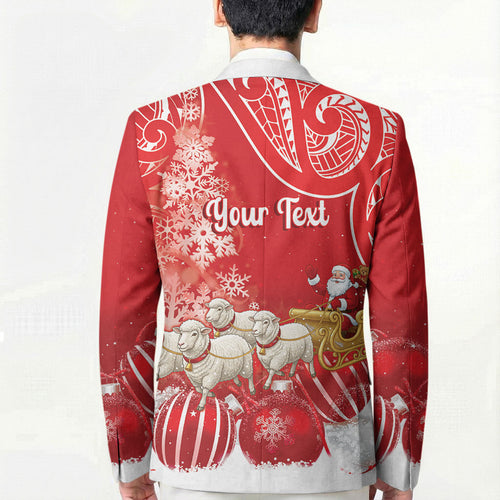 New Zealand Christmas In July Personalised Blazer Funny Santa Sheep Meri Kirihimete Red