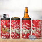 New Zealand Christmas In July Personalised 4 in 1 Can Cooler Tumbler Funny Santa Sheep Meri Kirihimete Red