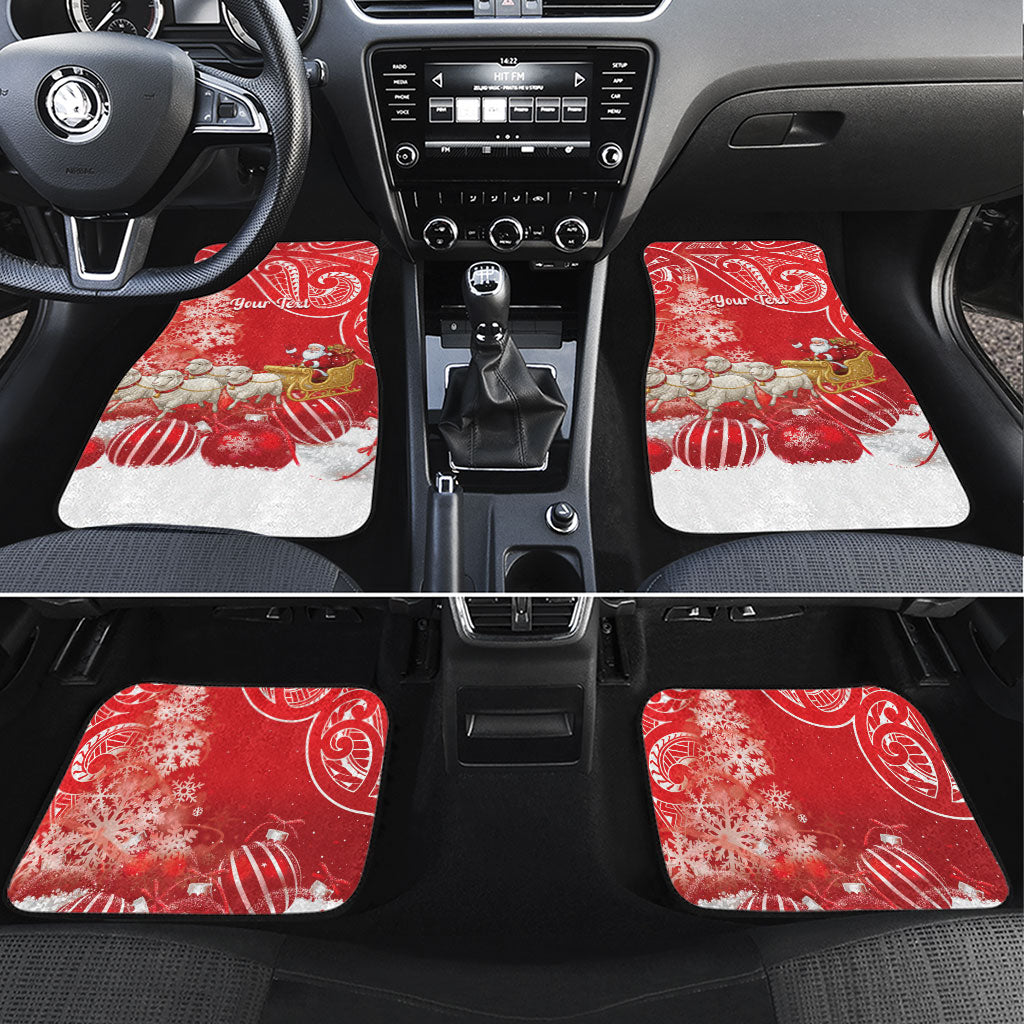 New Zealand Christmas In July Personalised Car Mats Funny Santa Sheep Meri Kirihimete Red