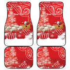 New Zealand Christmas In July Personalised Car Mats Funny Santa Sheep Meri Kirihimete Red