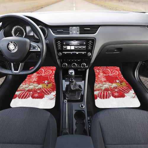New Zealand Christmas In July Personalised Car Mats Funny Santa Sheep Meri Kirihimete Red