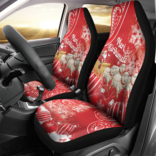 New Zealand Christmas In July Car Seat Cover Funny Santa Sheep Meri Kirihimete Red