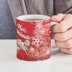 New Zealand Christmas In July Personalised Ceramic Mug Funny Santa Sheep Meri Kirihimete Red