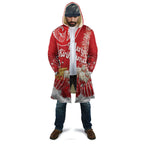 New Zealand Christmas In July Personalised Cloak Funny Santa Sheep Meri Kirihimete Red