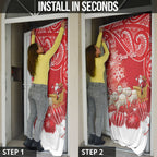 New Zealand Christmas In July Personalised Door Cover Funny Santa Sheep Meri Kirihimete Red