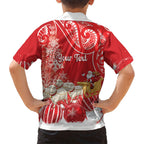 New Zealand Christmas In July Personalised Family Matching Off Shoulder Maxi Dress and Hawaiian Shirt Funny Santa Sheep Meri Kirihimete Red