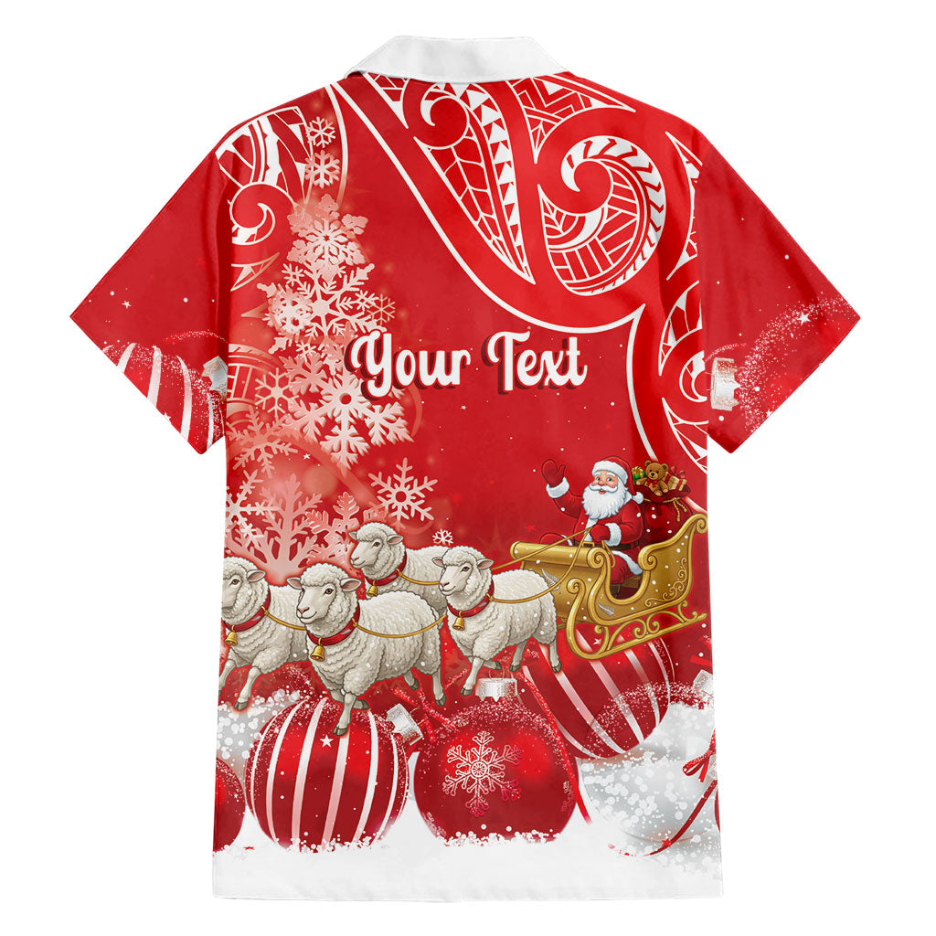 New Zealand Christmas In July Personalised Family Matching Summer Maxi Dress and Hawaiian Shirt Funny Santa Sheep Meri Kirihimete Red