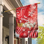New Zealand Christmas In July Garden Flag Funny Santa Sheep Meri Kirihimete Red