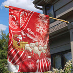 New Zealand Christmas In July Garden Flag Funny Santa Sheep Meri Kirihimete Red