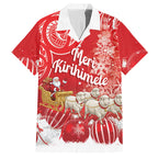 New Zealand Christmas In July Personalised Hawaiian Shirt Funny Santa Sheep Meri Kirihimete Red