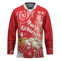 New Zealand Christmas In July Personalised Hockey Jersey Funny Santa Sheep Meri Kirihimete Red