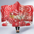 New Zealand Christmas In July Hooded Blanket Funny Santa Sheep Meri Kirihimete Red