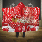 New Zealand Christmas In July Hooded Blanket Funny Santa Sheep Meri Kirihimete Red