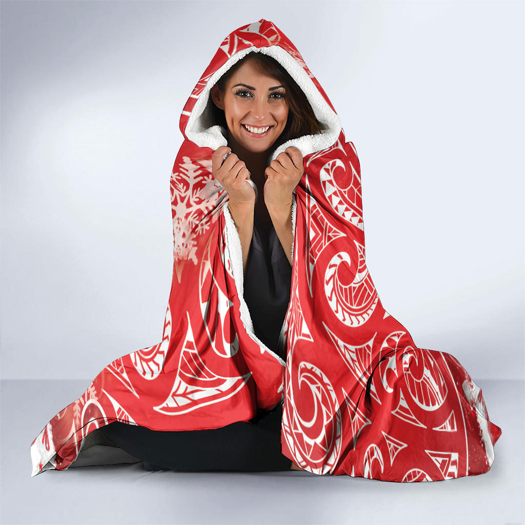 New Zealand Christmas In July Hooded Blanket Funny Santa Sheep Meri Kirihimete Red