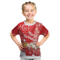 New Zealand Christmas In July Personalised Kid T Shirt Funny Santa Sheep Meri Kirihimete Red