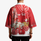 New Zealand Christmas In July Personalised Kimono Funny Santa Sheep Meri Kirihimete Red