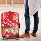 New Zealand Christmas In July Luggage Cover Funny Santa Sheep Meri Kirihimete Red