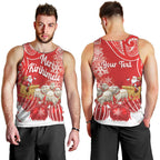 New Zealand Christmas In July Personalised Men Tank Top Funny Santa Sheep Meri Kirihimete Red